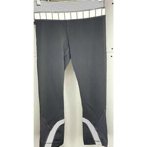 Lululemon Run Inspire Crop II Gray Classic Stripe Leggings - Size 8